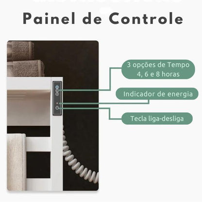 Toalheiro Térmico Aquecido Compacto Com 3 Opções de Timer