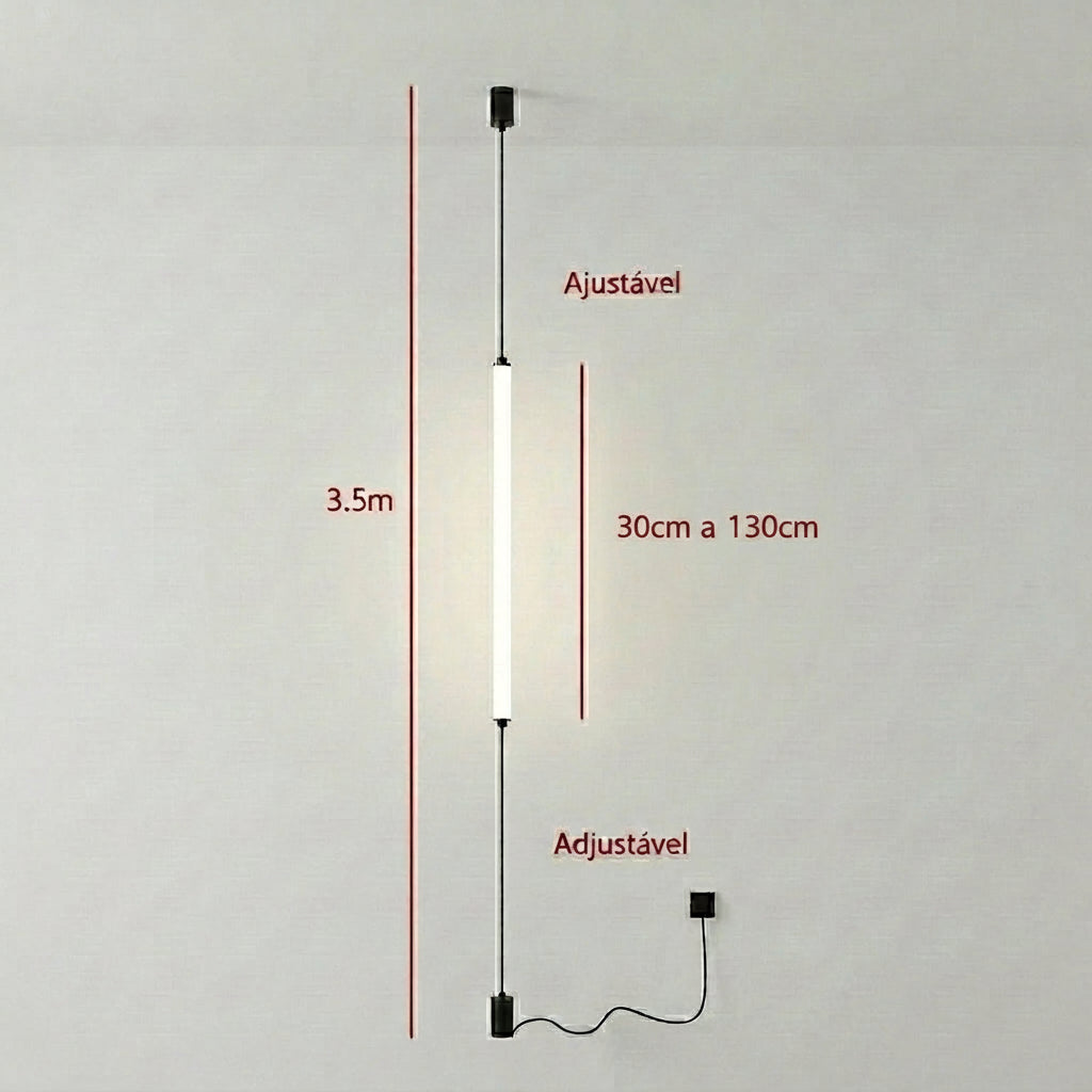Luminária Vertical LED Piso ao Teto Italiana Minimalista Moderna
