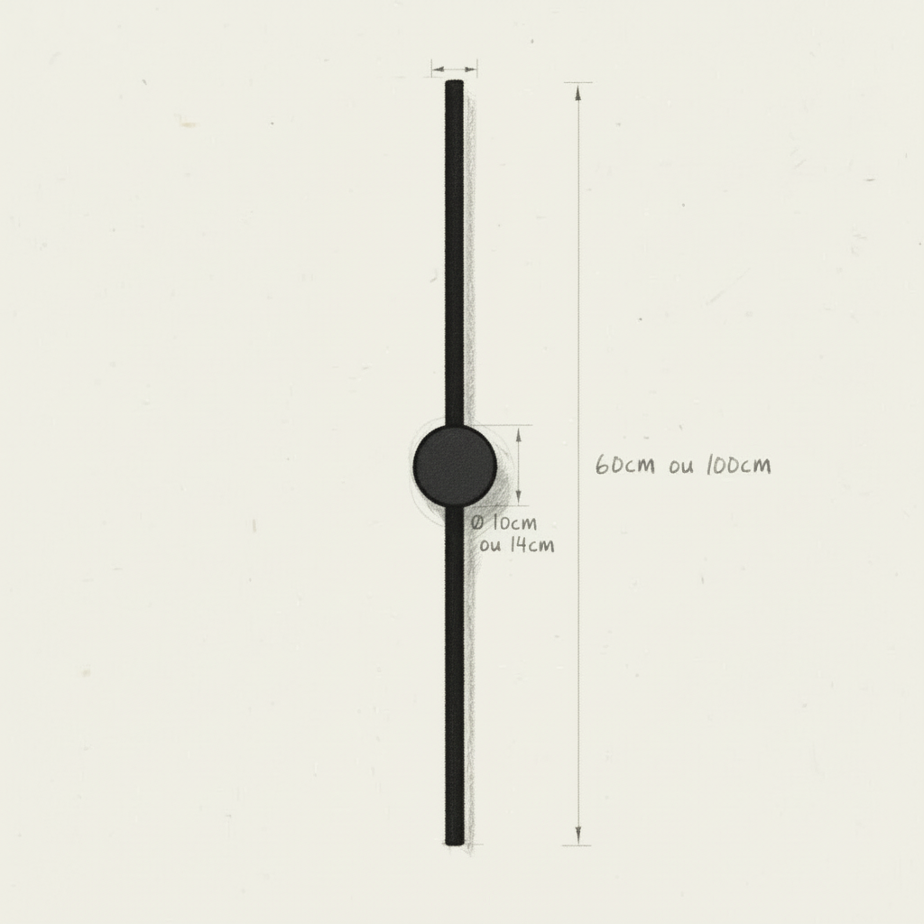 Arandela Linear Vertical e Horizontal 60cm e 100cm – Lâmpada de Parede LED Moderna
