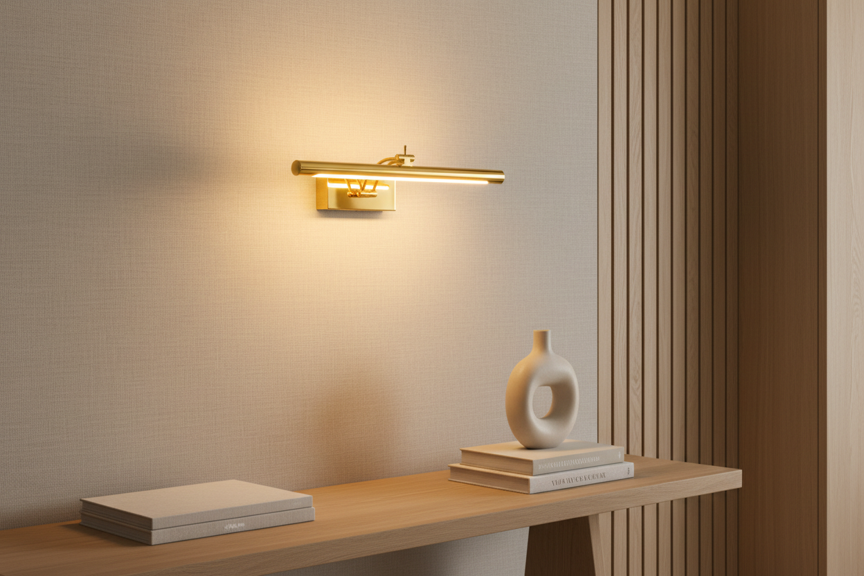 Arandela LED Linear Rotativa 40–55cm 3000K - 5000k | Luminária de Parede Minimalista para Espelhos, Quadros e Cabeceira
