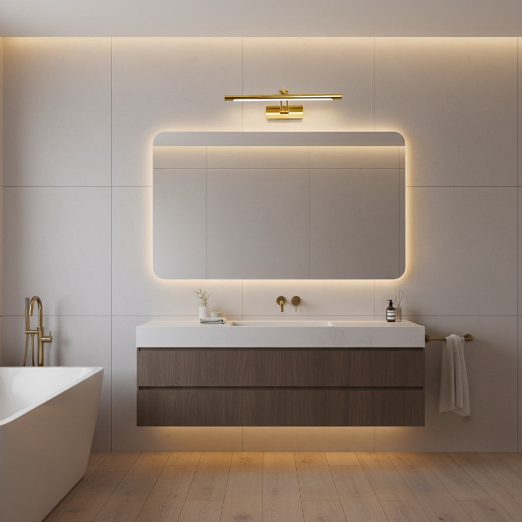 Arandela de Parede LED Linear Rotativa 40cm - Iluminação Moderna para Quadros e Espelhos