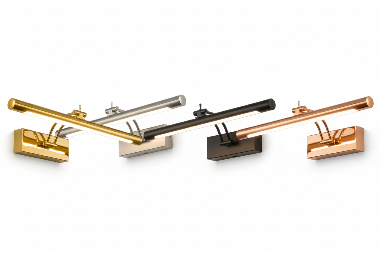 Arandela LED Linear Rotativa 40–55cm 3000K - 5000k | Luminária de Parede Minimalista para Espelhos, Quadros e Cabeceira