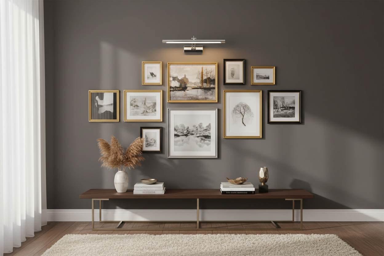 Arandela Led Linear 40cm - 55cm Quadros Espelhos | Rotativa | 9W | Bivolt