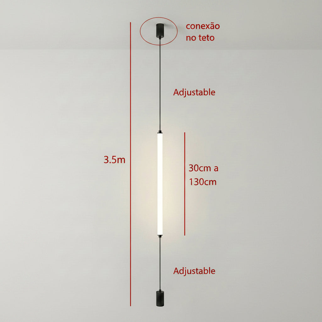 Luminária Vertical LED Piso ao Teto Italiana Minimalista Moderna
