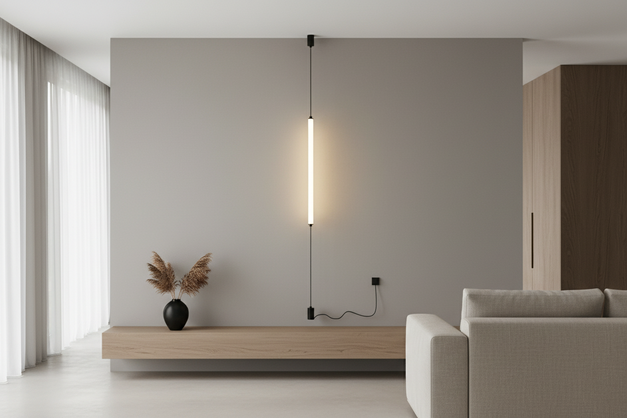 Luminária Vertical LED Piso ao Teto Italiana Minimalista Moderna