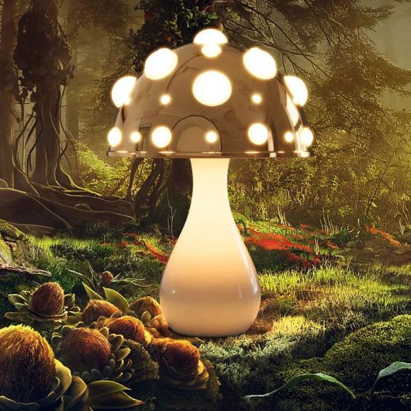 Amanita  Mushroom Luminária de Mesa Cogumelo Luminária Temática