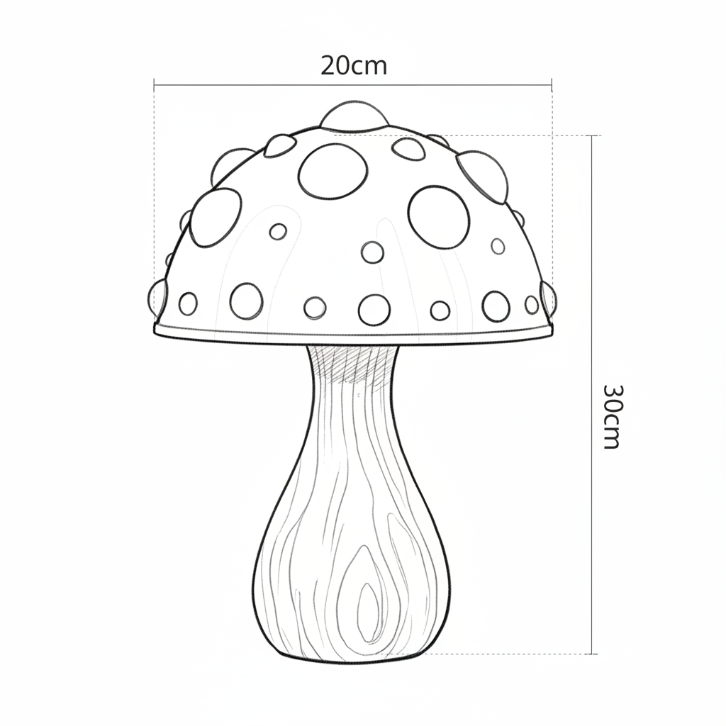 Atollo Luminária De Mesa Led Com Fio | LED Cogumelo Mushroom