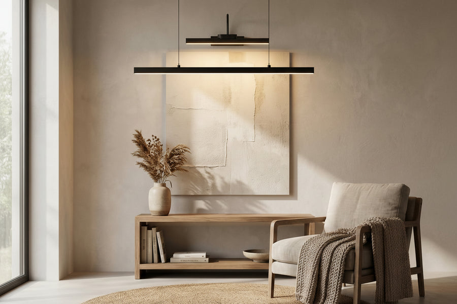 Arandela Linear Recarregável Sem Fio em ambiente moderno