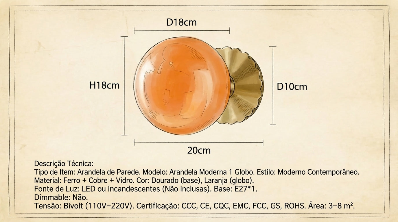 Lustre Pendente, Arandela e Abajur Moderno Bauhaus Glass – Coleção Completa (3 e 5 Globos)