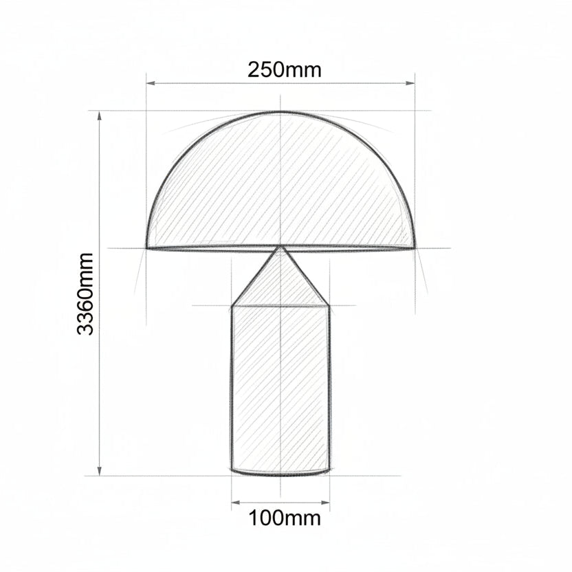 Atollo Luminária De Mesa Led Com Fio | LED Cogumelo Mushroom