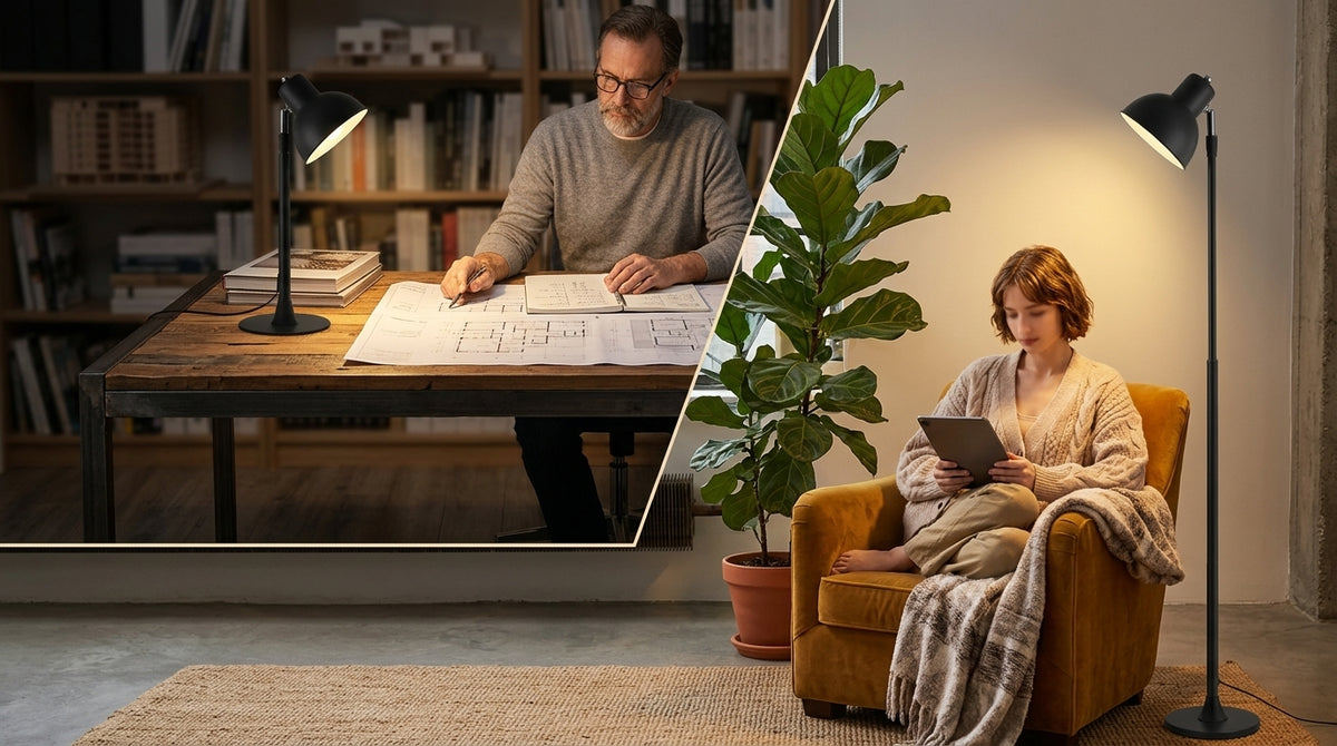 Luminária de Piso Telescopic 145cm e Abajur Regulável Luminaria 2 em 1