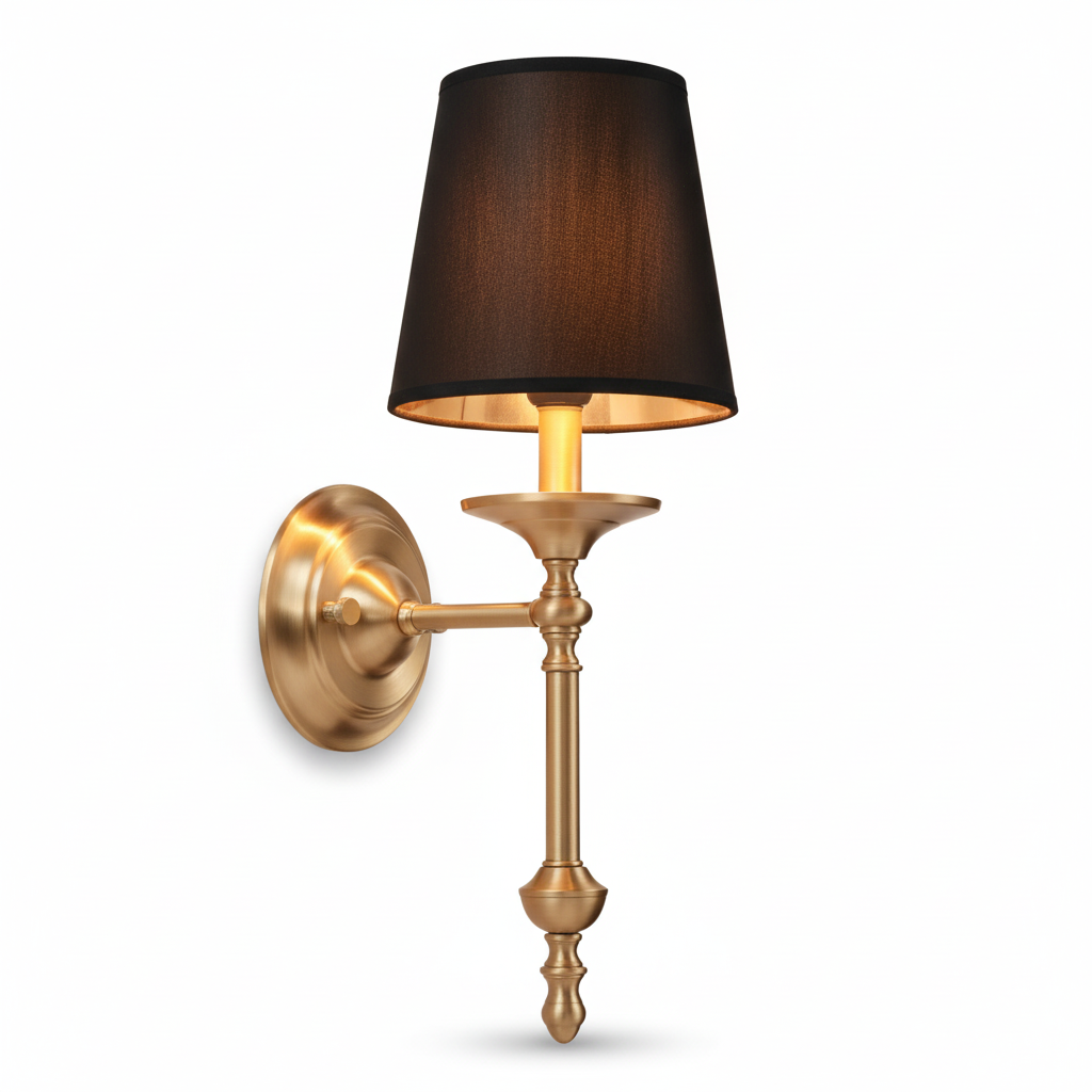 Arandela de Parede Tocheiro Dourada Classic Luminária Black
