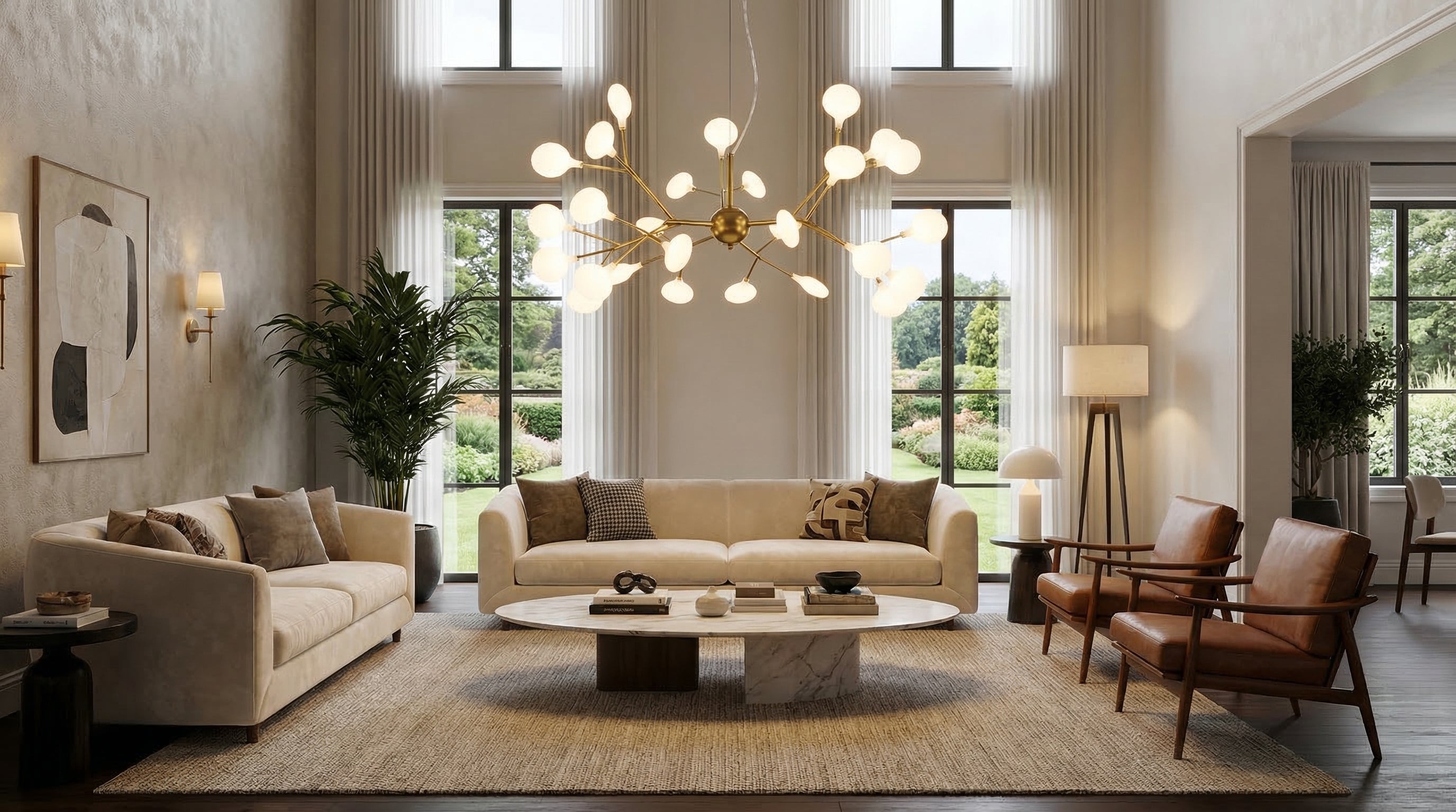 Lustre Pendente Firefly 70cm LED Decorativo Para Hoteis, Restaurante Quarto e Sala