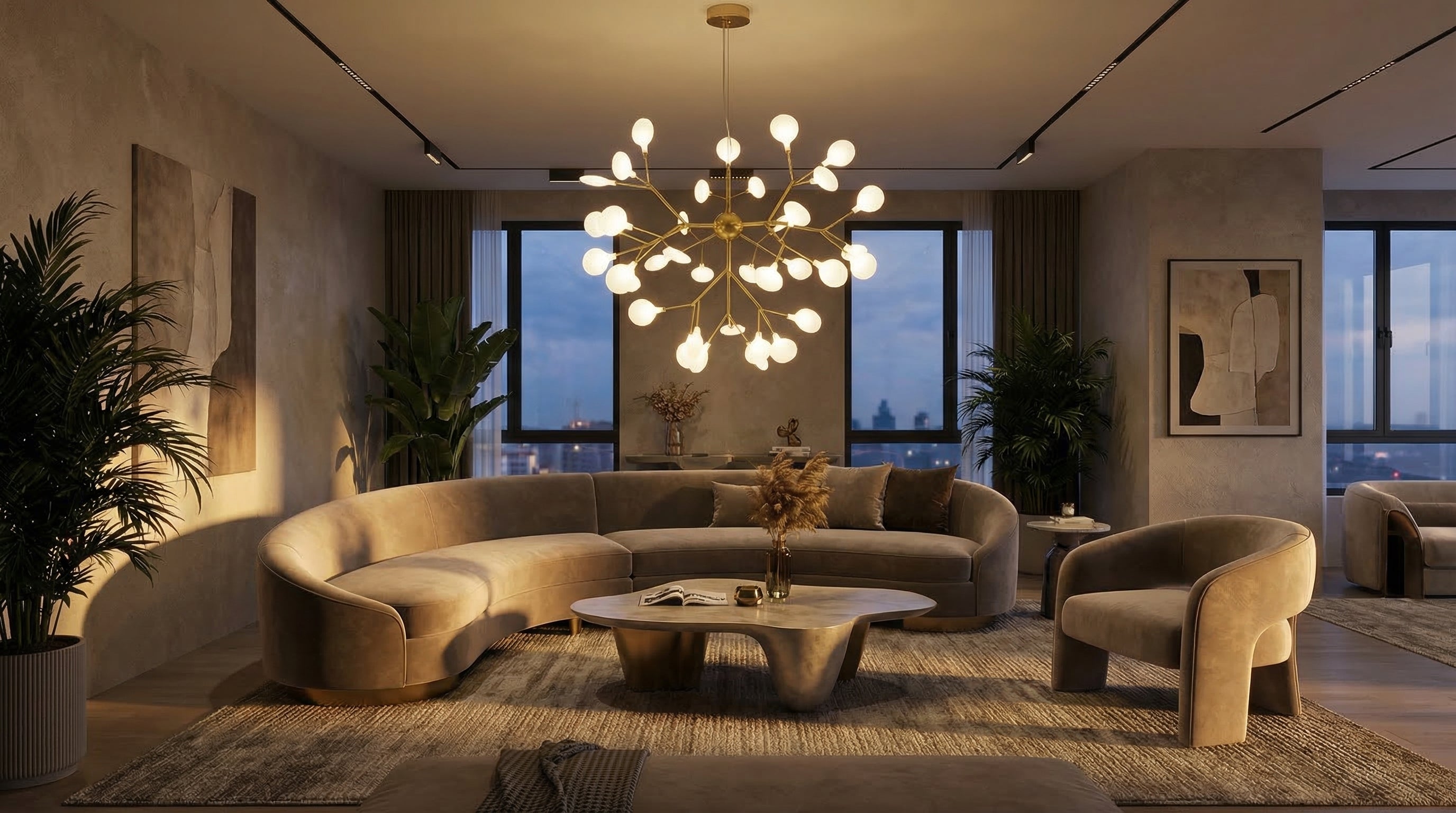 Lustre Pendente Firefly 70cm LED Decorativo Para Hoteis, Restaurante Quarto e Sala