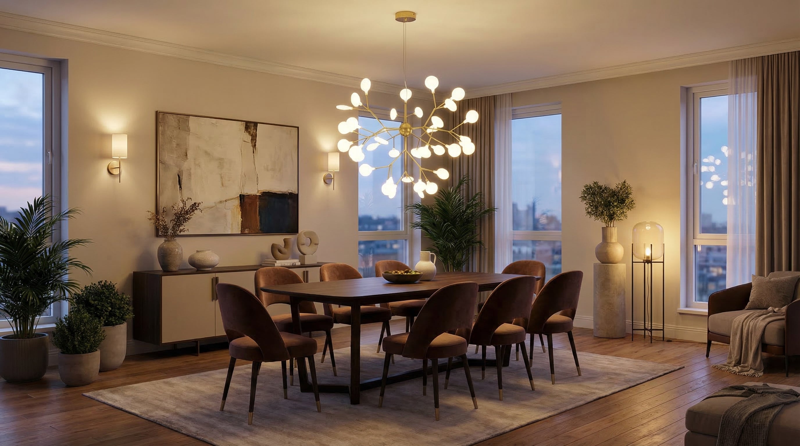 Lustre Pendente Firefly 70cm LED Decorativo Para Hoteis, Restaurante Quarto e Sala