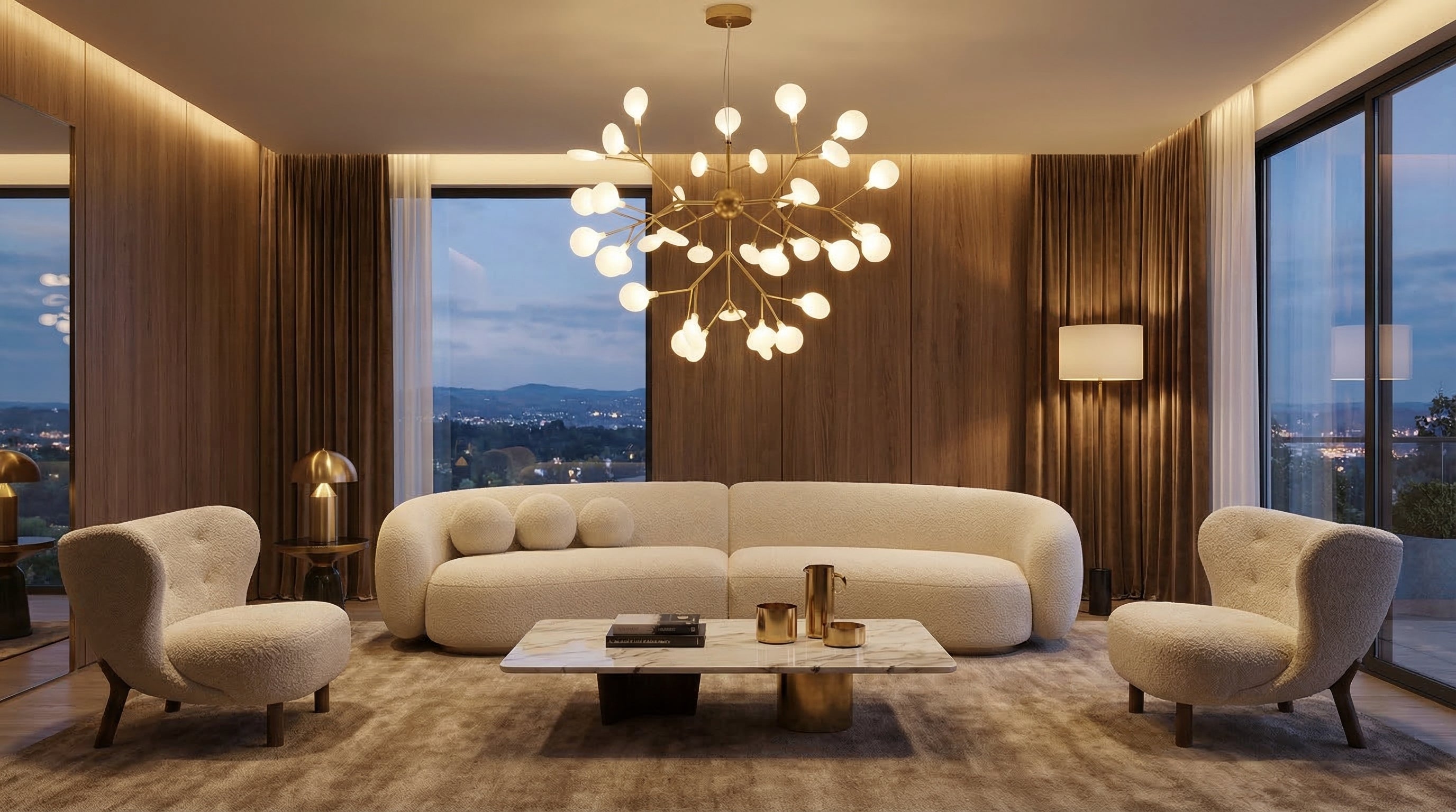 Lustre Pendente Firefly 70cm LED Decorativo Para Hoteis, Restaurante Quarto e Sala