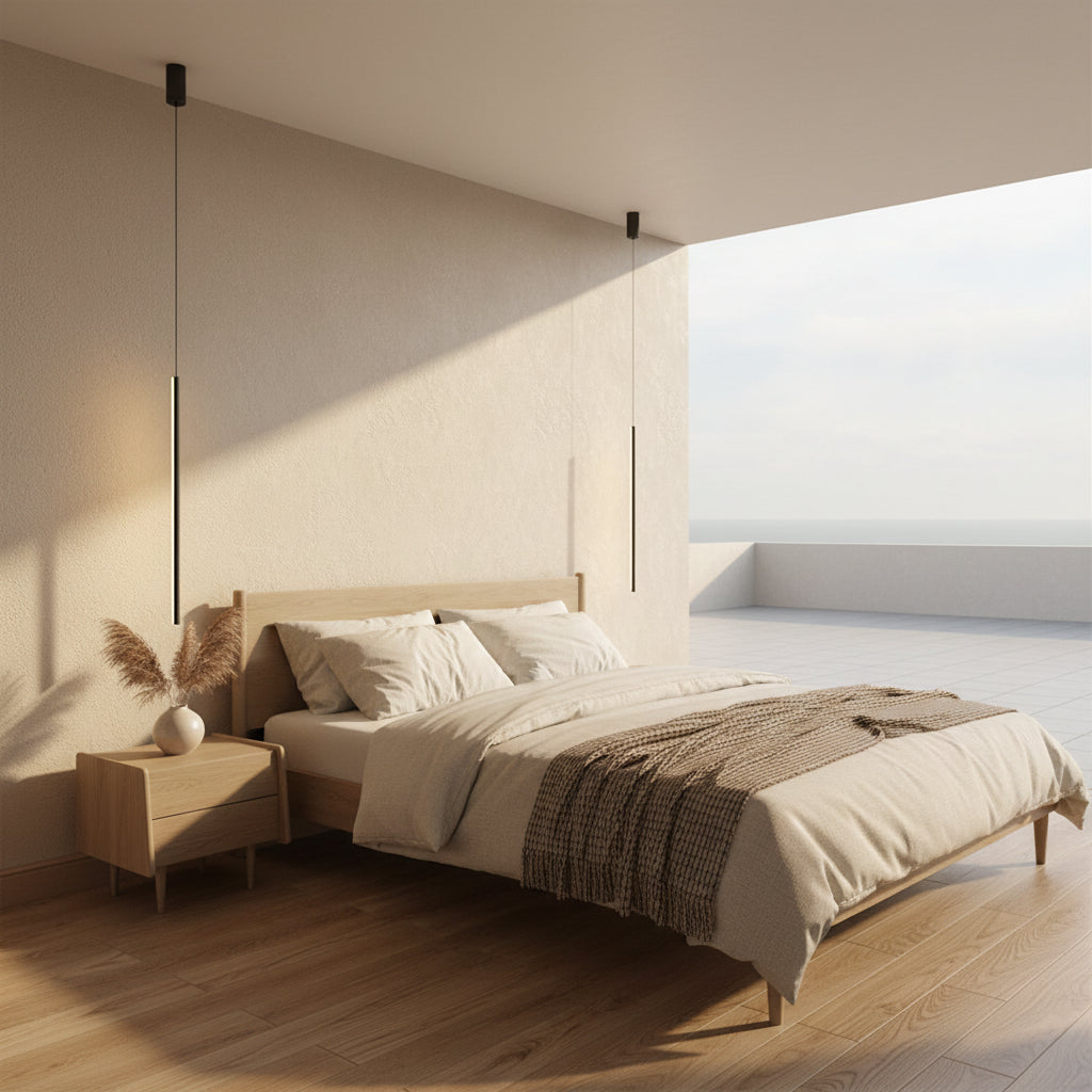 Pendente LED Linear Moderno Geométrico Minimalista para Quarto e Sala