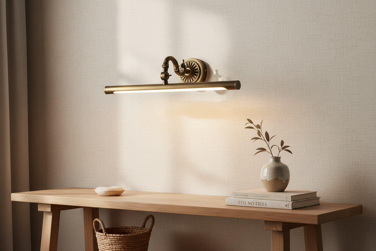 Arandela Linear Vintage Led 8W 45CM Luminária de Parede Bronze Art Decor