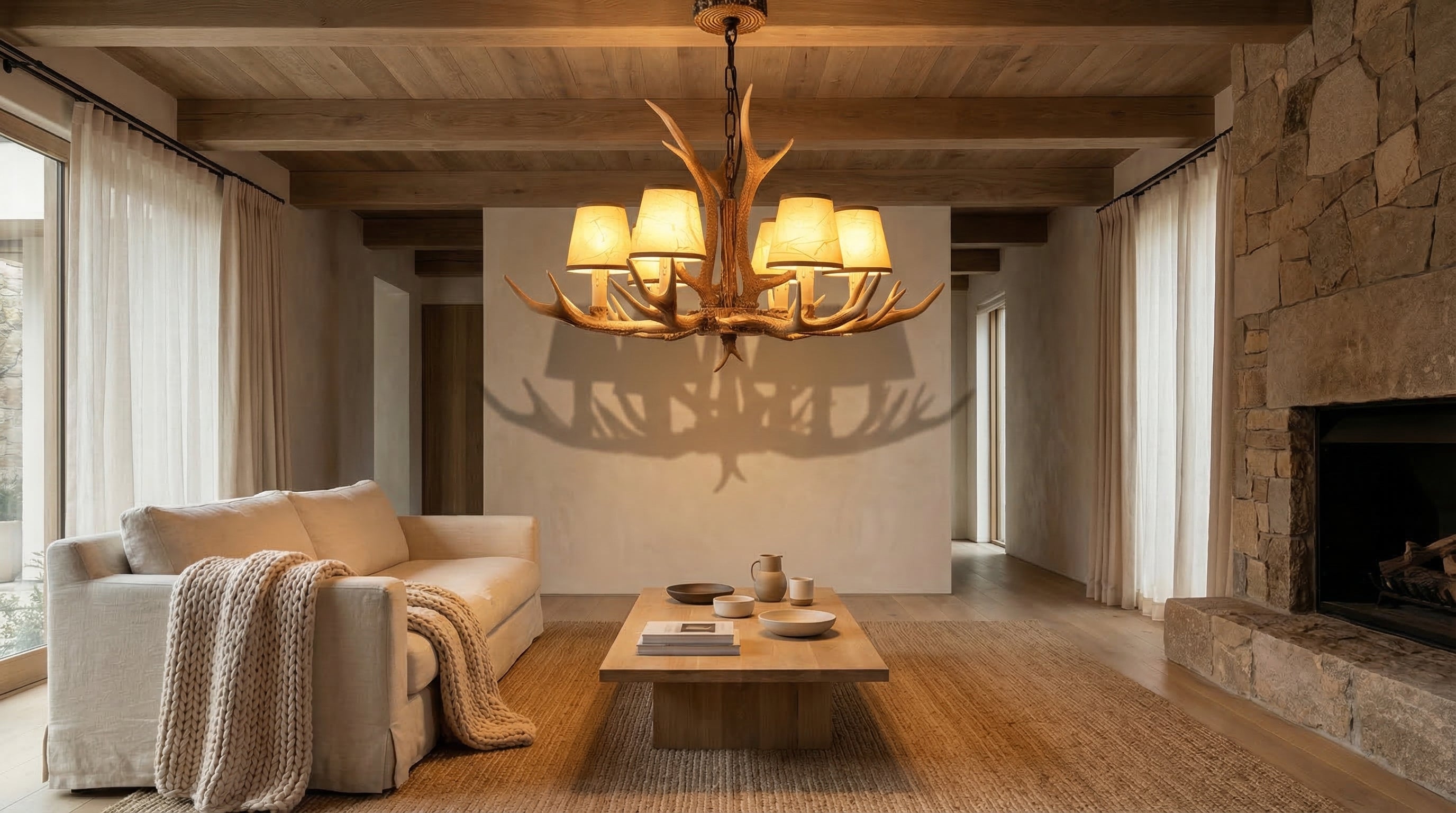 Montana Lustre Pendente 6 Cúpulas Estilo Chalé Retrô