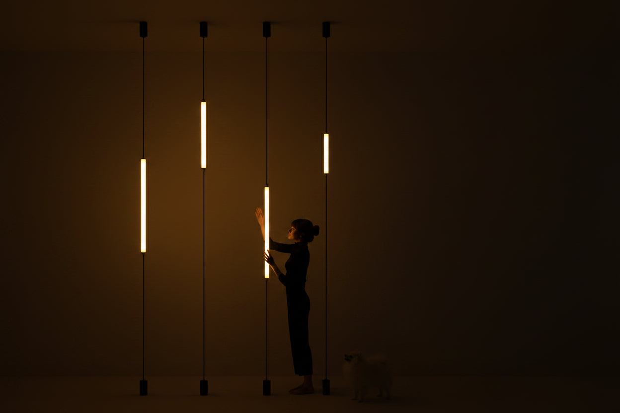 Luminária Vertical LED Piso ao Teto Italiana Minimalista Moderna
