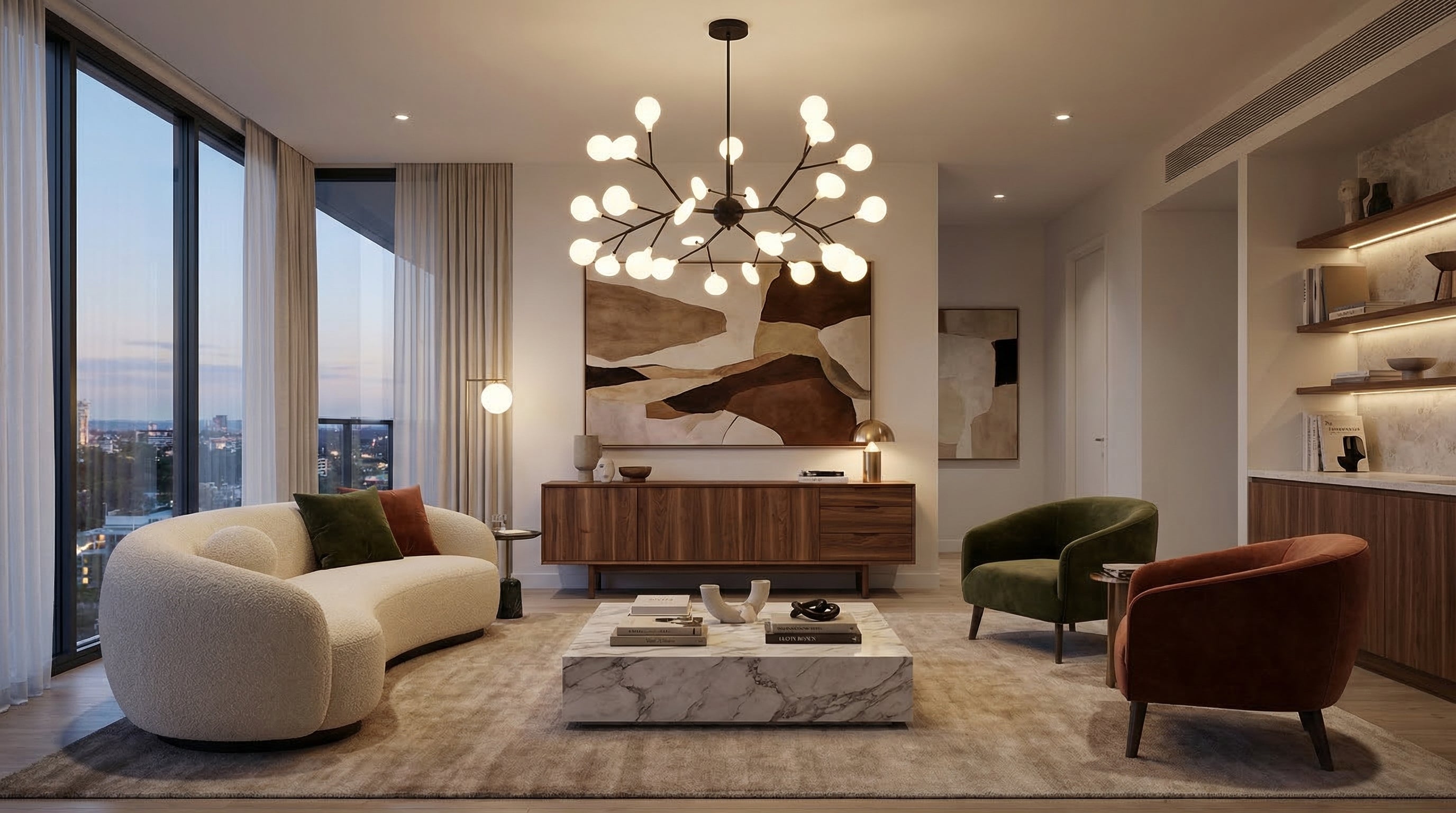 Lustre Pendente Firefly 70cm LED Decorativo Para Hoteis, Restaurante Quarto e Sala