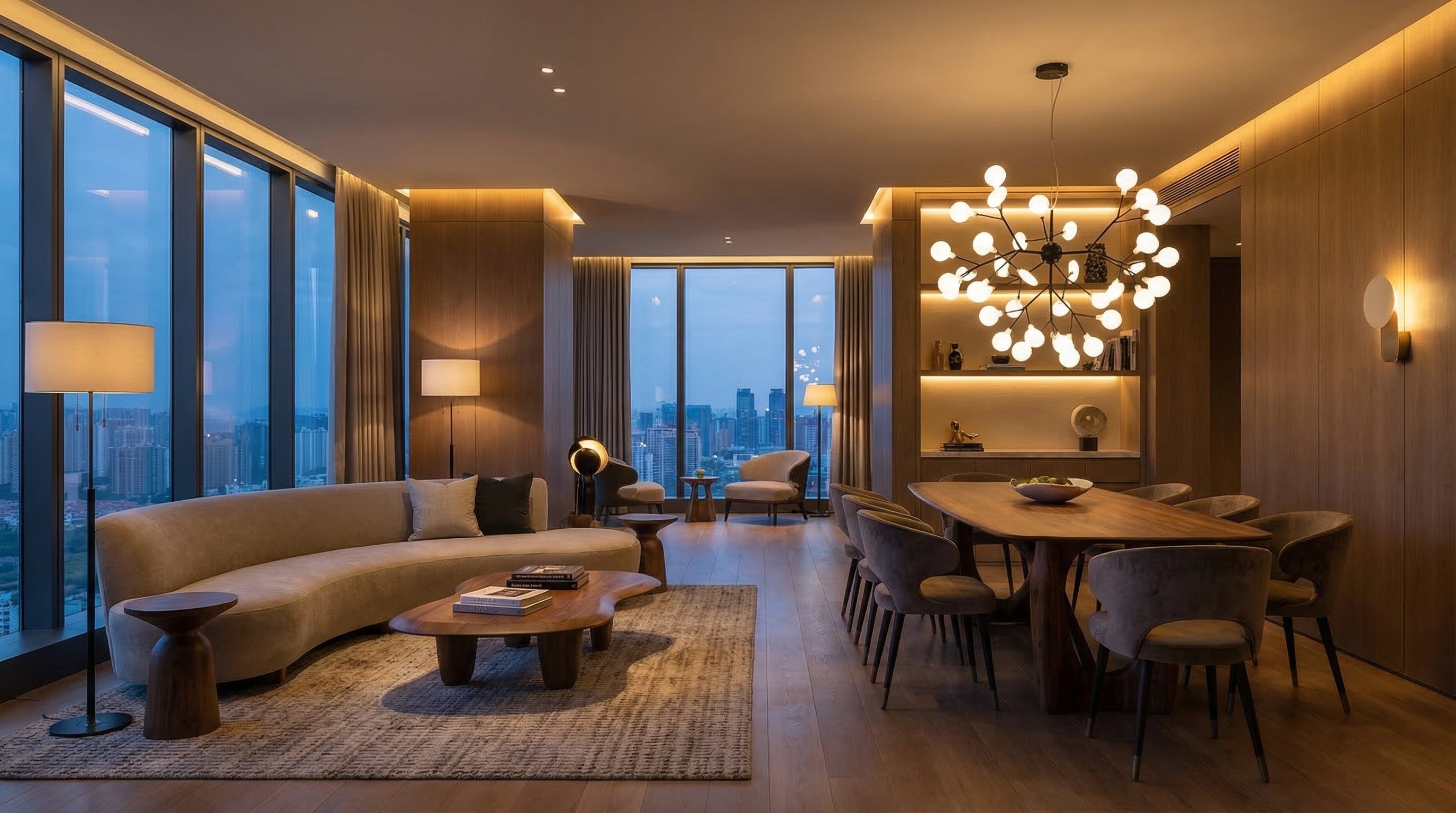 Lustre Pendente Firefly 70cm LED Decorativo Para Hoteis, Restaurante Quarto e Sala