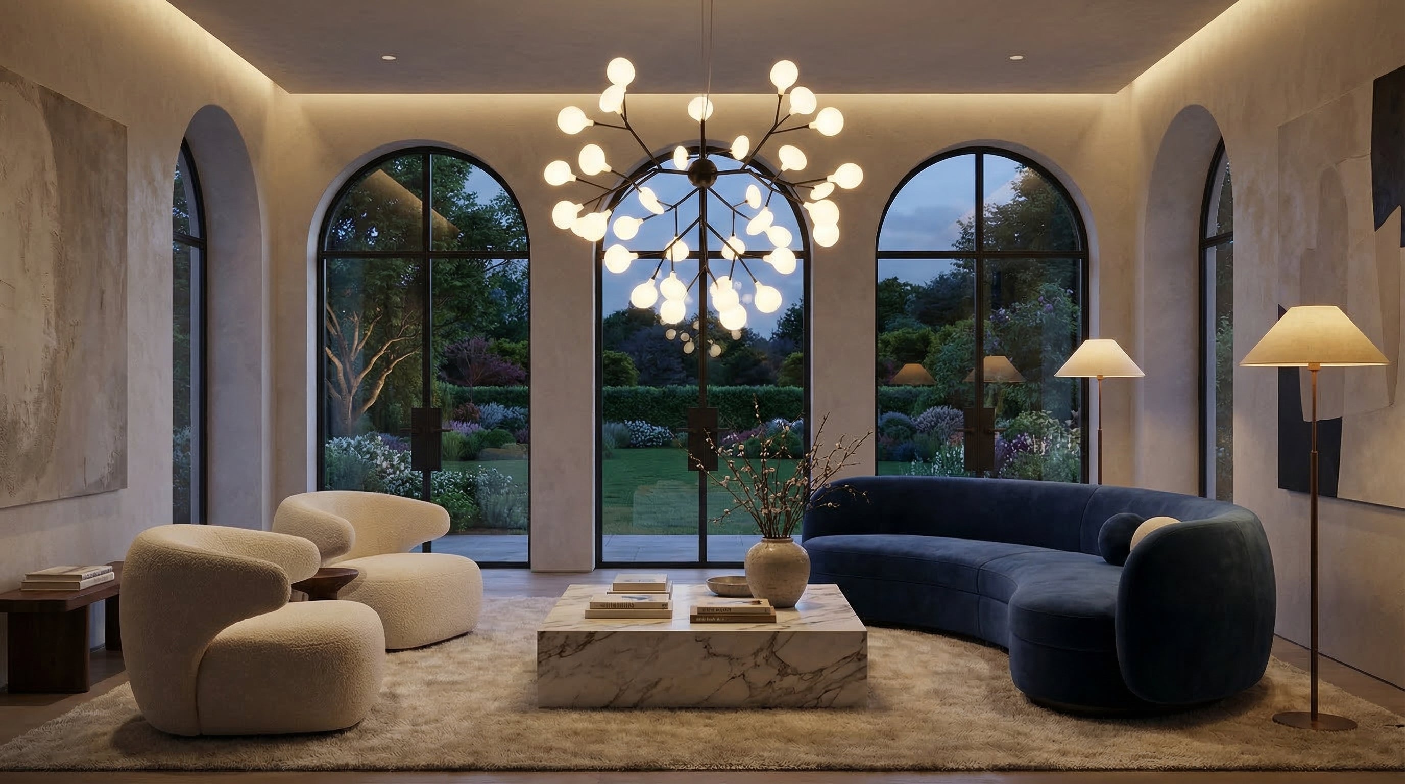 Lustre Pendente Firefly 70cm LED Decorativo Para Hoteis, Restaurante Quarto e Sala