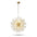Lustre Moderno de Cristal Dente de Leão 50cm Pendente Cromado e Dourado