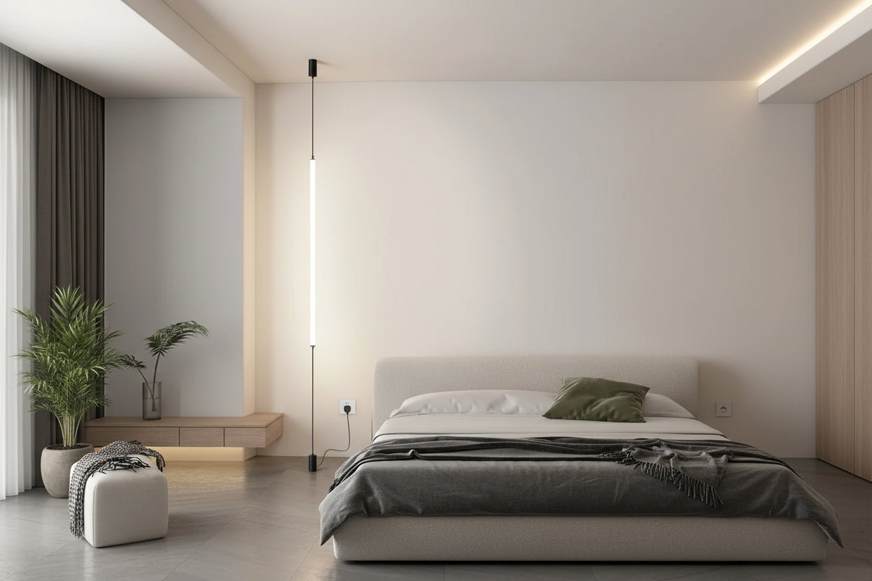Luminária Vertical LED Piso ao Teto Italiana Minimalista Moderna