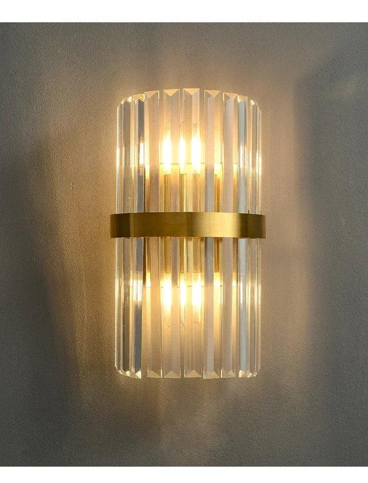 Arandela de Cristal Golden – Iluminação Sofisticada Art Deco