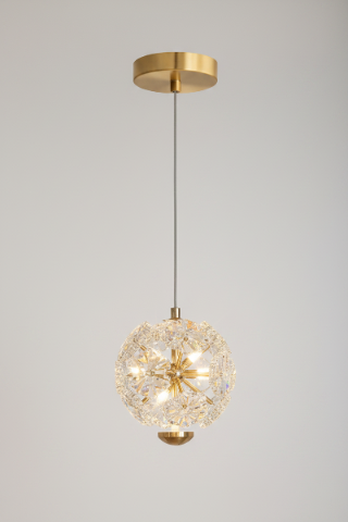 Pendente Safira Dourado Lustre Cristal