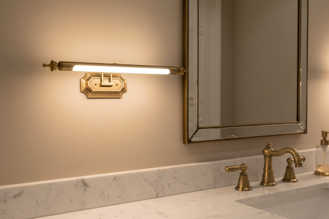 Arandela Linear Vintage Led 8w 470mm Luminária de Parede Bronze Art Decor