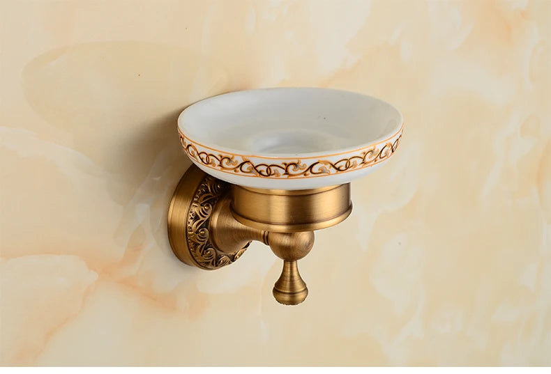 Saboneteira de Parede Vintage Bronze e Preto