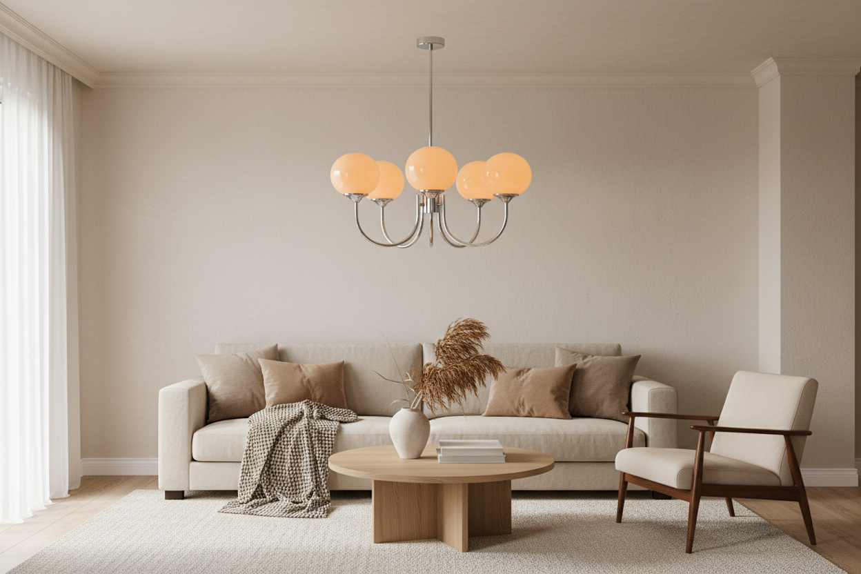 Lustre Pendente, Arandela e Abajur Moderno Bauhaus Glass – Coleção Completa (3 e 5 Globos)
