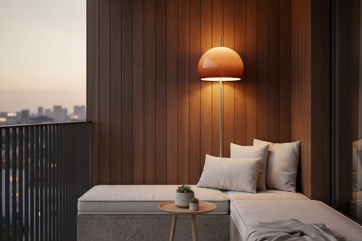 Luminária de Mesa e Piso Bauhaus Cogumelo – Vidro Degradê Laranja LED