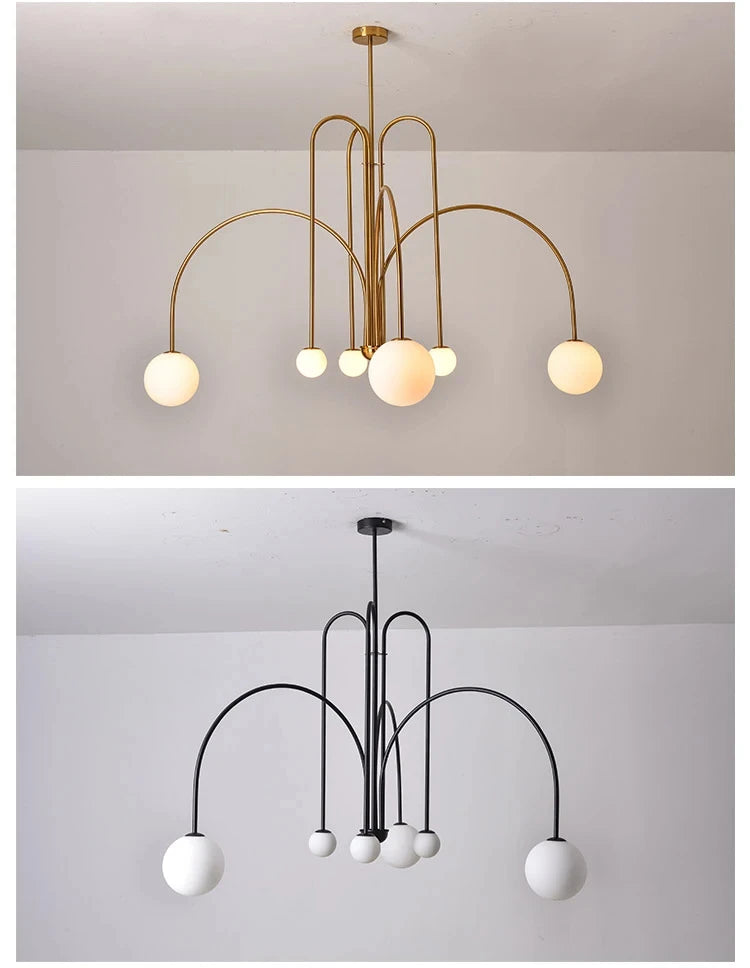 Lustre Pendente Moderno Com Globos Fash Minimalista