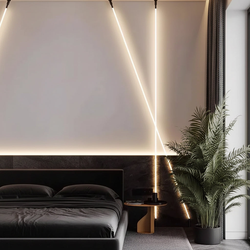 Viral 360 Piso Teto Lustre Pendente LED Vertical Moderno para Escadas e Pé-Direito Duplo 2m a 10m