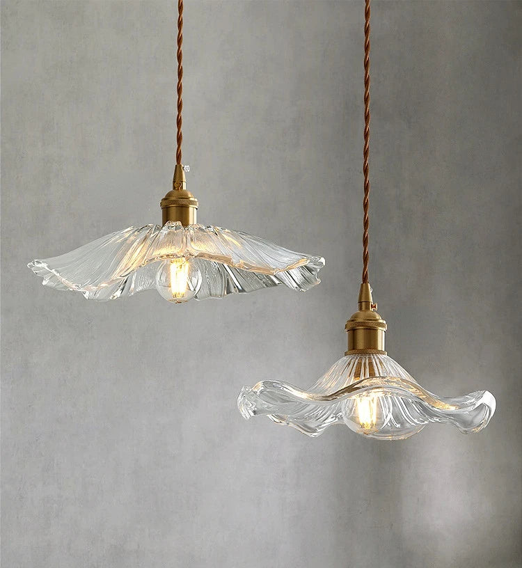 Pendentes Glass Luminária de Vidro Moderno Estilo Flor – Iluminação Nórdica Elegante