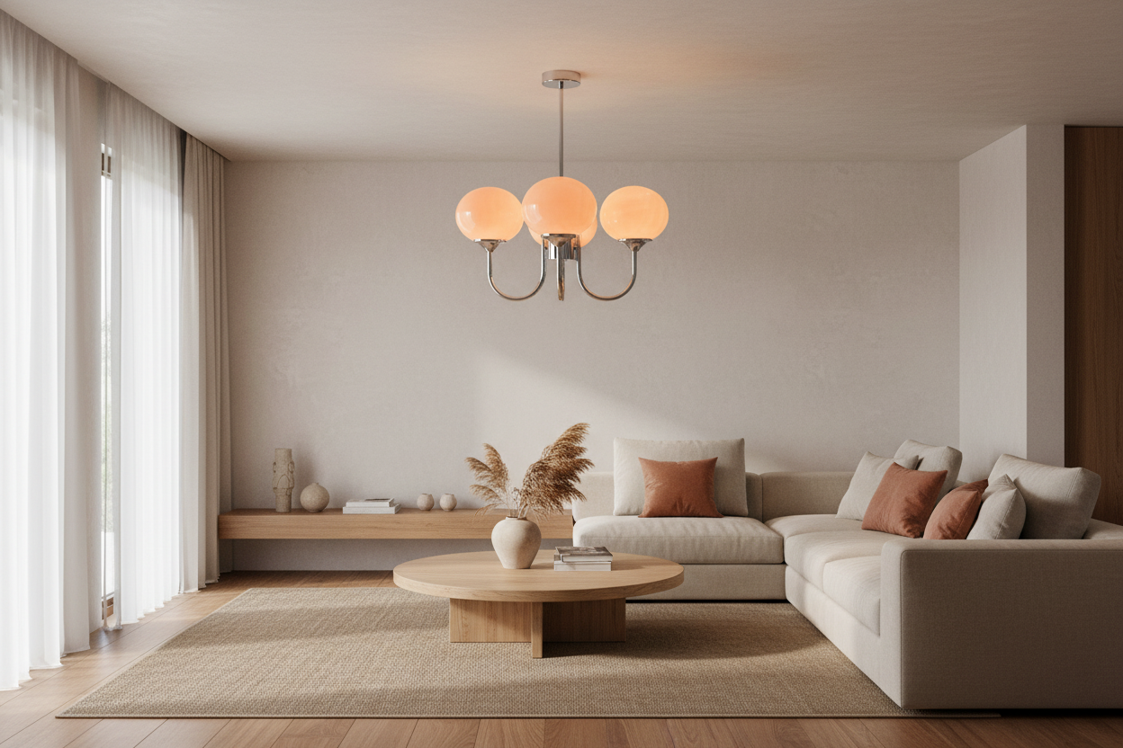 Lustre Pendente, Arandela e Abajur Moderno Bauhaus Glass – Coleção Completa (3 e 5 Globos)