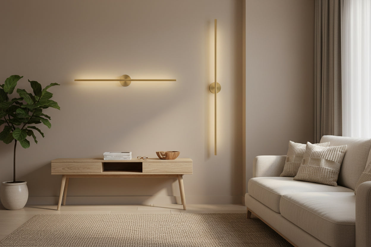 Arandela Linear Vertical e Horizontal 60cm e 100cm – Lâmpada de Parede LED Moderna