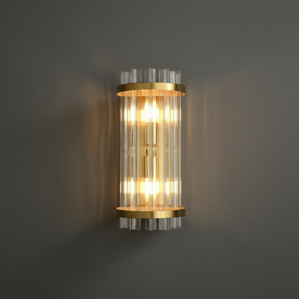 Arandela de Cristal Golden – Iluminação Sofisticada Art Deco