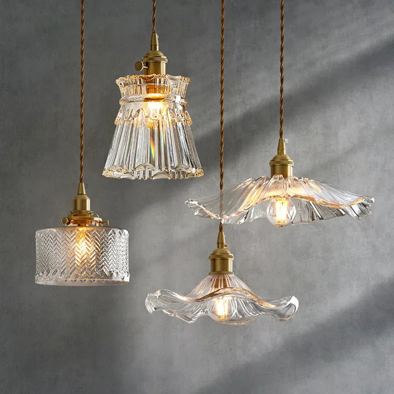Pendentes Glass Luminária de Vidro Moderno Estilo Flor – Iluminação Nórdica Elegante
