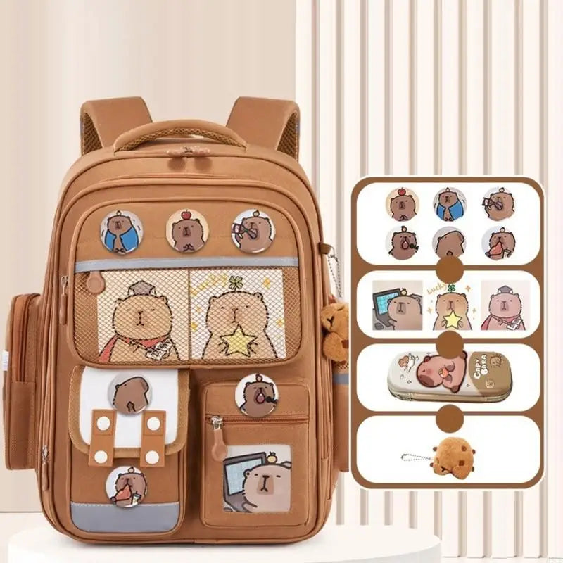 Mochila Escolar Infantil – Ortopédica, Impermeável + Kit Capivara Exclusivo