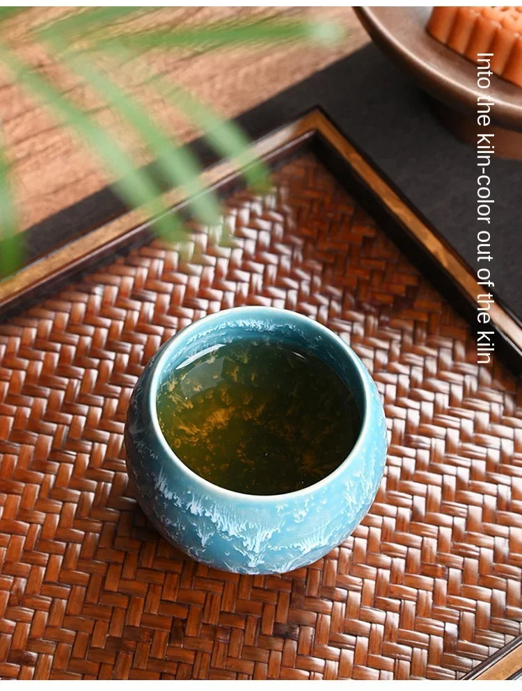 Kit Kung Fu - 5 Xícaras de Chá de Cerâmica em Cores Variadas