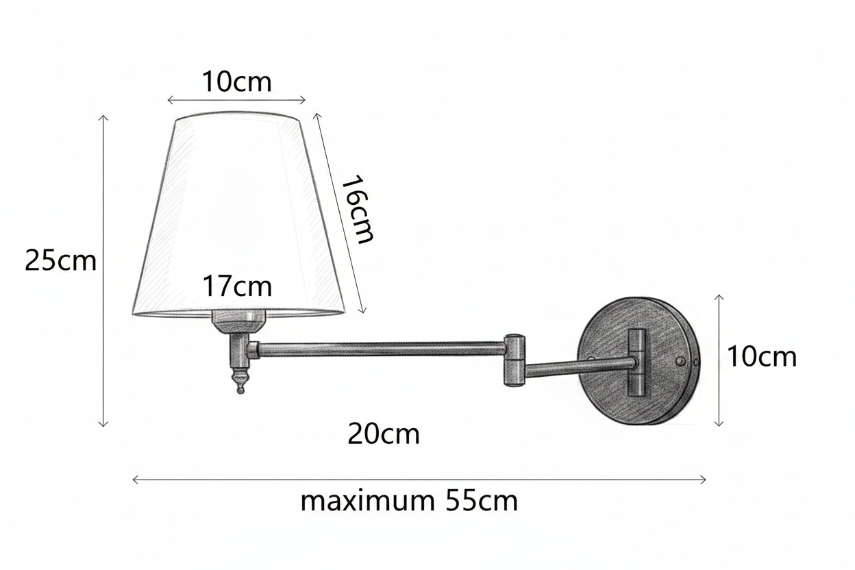 Arandela de Parede Articulável Classic Slim Ajustável Dobrável