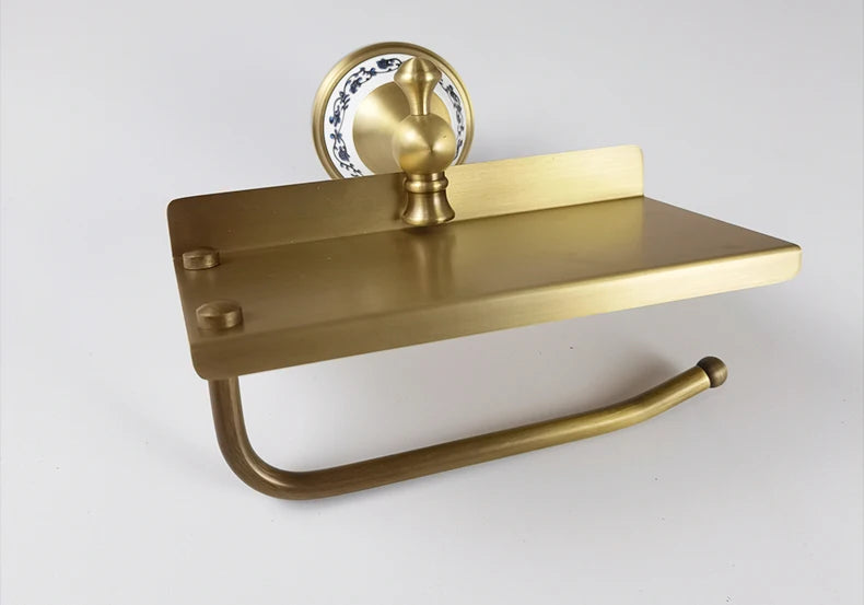 Porta Papel higiênico de Parede Vintage Bronze Retrô