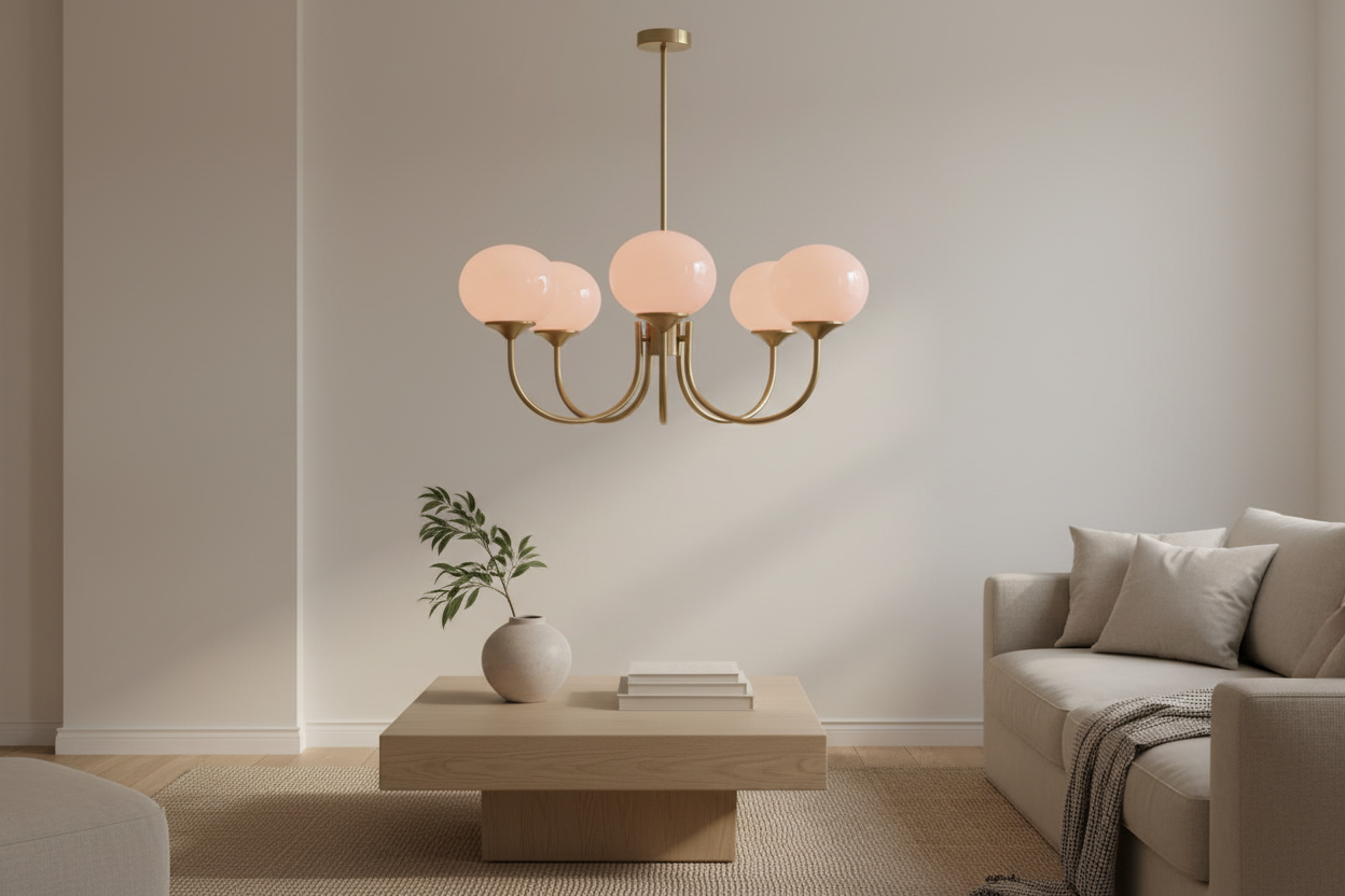 Lustre Pendente, Arandela e Abajur Moderno Bauhaus Glass – Coleção Completa (3 e 5 Globos)