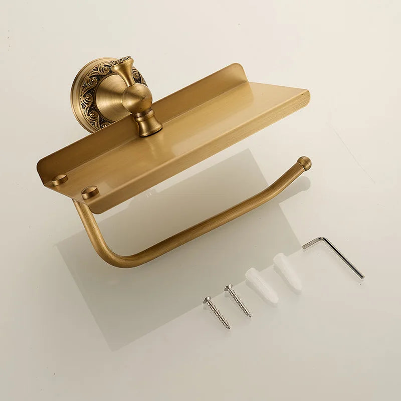 Porta Papel higiênico de Parede Vintage Bronze Retrô