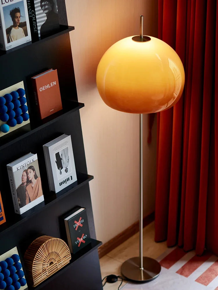 Luminária de Mesa e Piso Bauhaus Cogumelo – Vidro Degradê Laranja LED