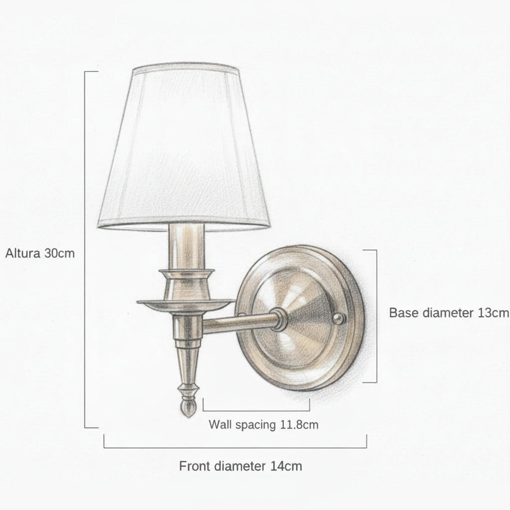 Arandela de Parede Tocheiro Mini Dourada Classic – 1 ou 2 Cúpulas